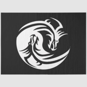 papel tecidular yin yang dragons