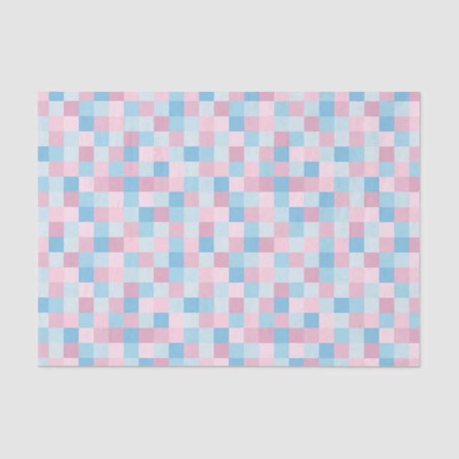 Papel Teclado Rosa e Azul Quadrados (Frente )