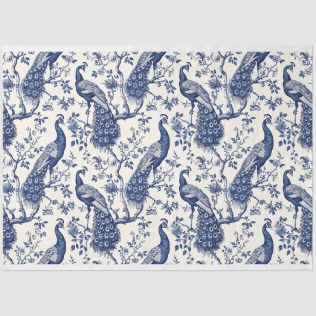 Papel Tema de Peacock do Estilo de Chinoiserie (Frente )