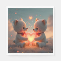 Tempo de Teddy Juntos – Guardanapo de Arte de Urso