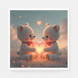 Papel Tempo de Teddy Juntos – Guardanapo de Arte de Urso