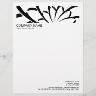 Papel Timbrado 2 no cabeçalho 1/2 polegada de borda - Flor geomét