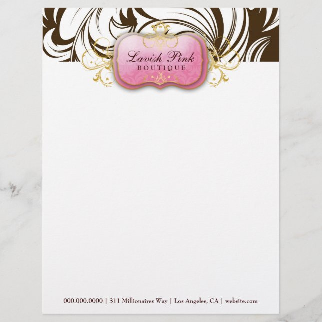 Papel Timbrado 311 Brown cor-de-rosa pródigo - cabeçalho (Frente)