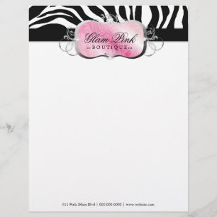 Papel Timbrado 311 cabeçalho cor-de-rosa pródigo da zebra da