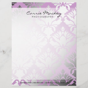 Papel Timbrado 311-Damask Lilac do Shimmer