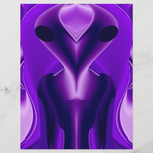 Papel Timbrado 3D Sonhos Roxos Arco-Íris, Alienígena (Frente)
