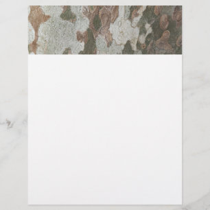 Papel Timbrado A camuflagem da árvore planificada parece um padrã