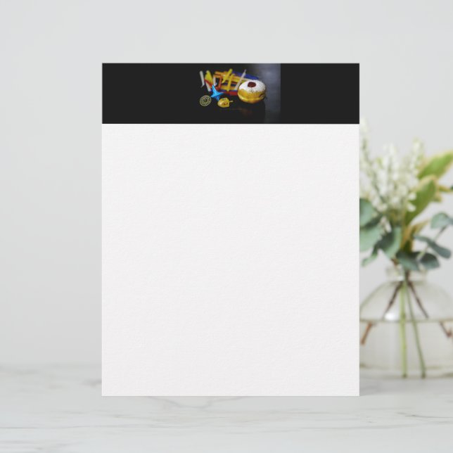 Papel Timbrado A feliz estrela Chanucá de David do SlipperyJoe me (Em pé/Frente)