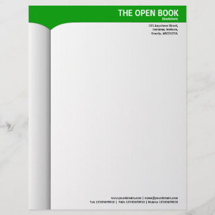 Papel Timbrado Abra o livro - verde 009900