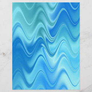 Papel Timbrado Abstrato Azul Ondulado