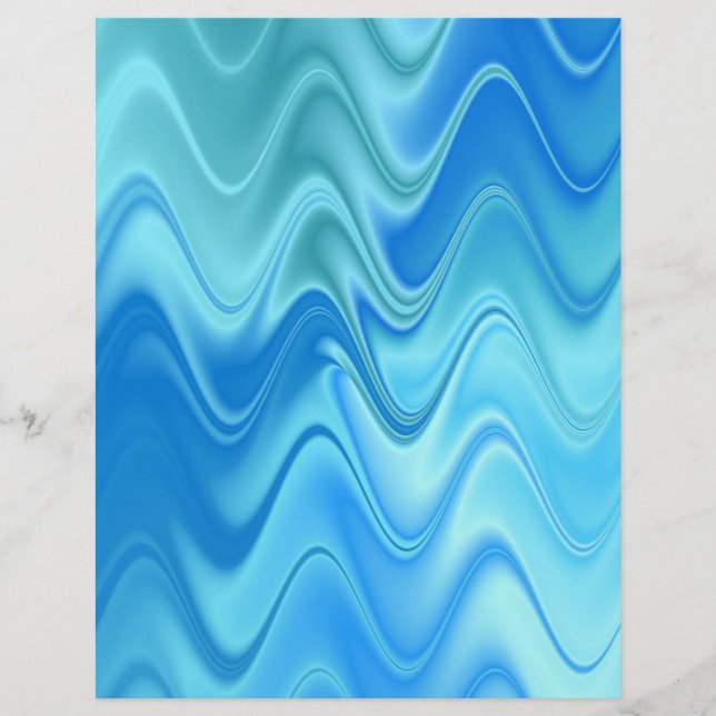 Papel Timbrado Abstrato Azul Ondulado (Frente)
