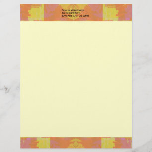 Papel Timbrado Abstrato em laranja e amarelo