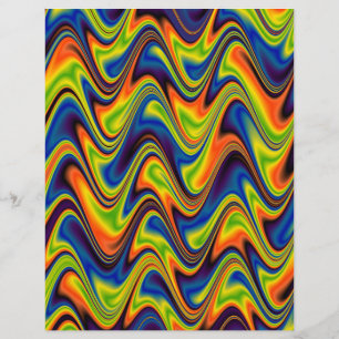 Papel Timbrado Abstrato Multicolor Ondulado