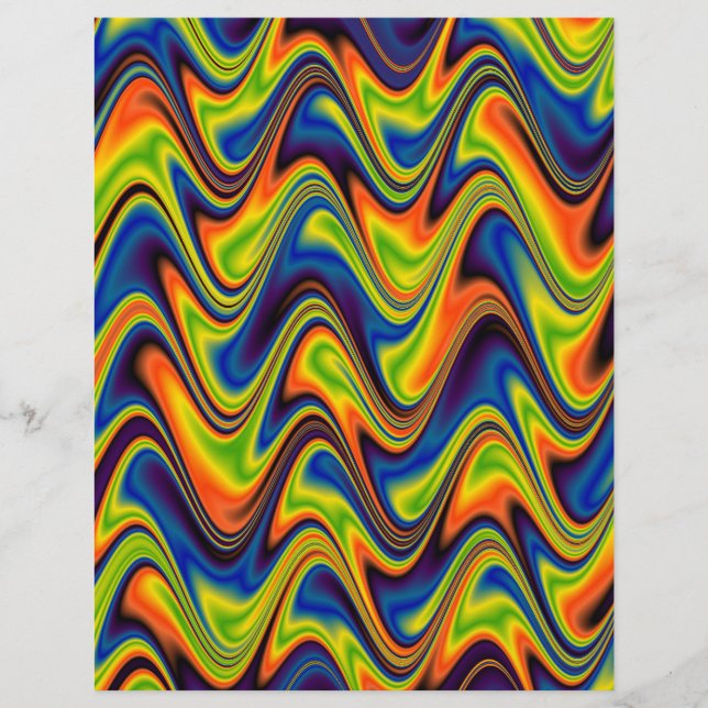 Papel Timbrado Abstrato Multicolor Ondulado (Frente)