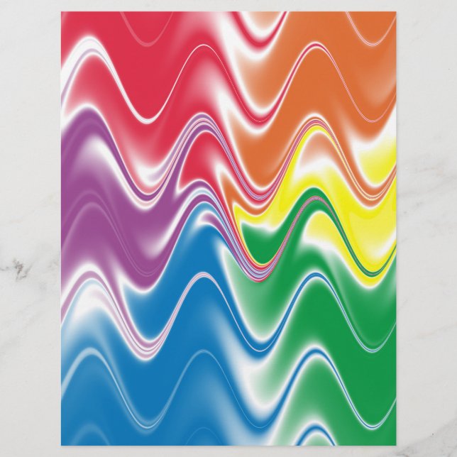 Papel Timbrado Abstrato Multicolorido Ondulado (Frente)