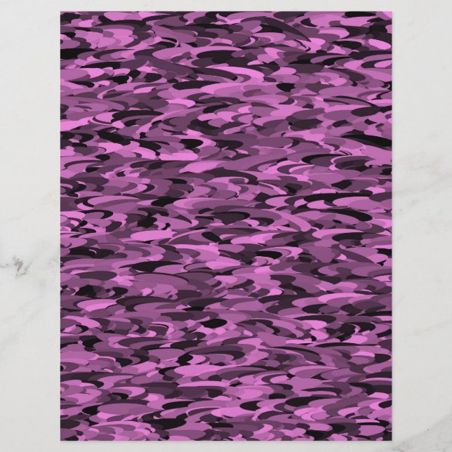 Papel Timbrado Abstrato Padrão preto roxo (Frente)