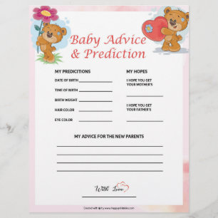 Papel Timbrado Aconselhamento e Predição de Bebês [Ursos de Teddy