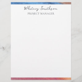 Papel Timbrado Adicionar nome Abstrato simples castanho e aquarel