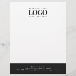 Papel Timbrado Adicione o logotipo e texto da sua empresa preto