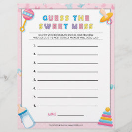 Papel Timbrado Adivinha A Doce Mess [Básico Do Bebê Rosa]