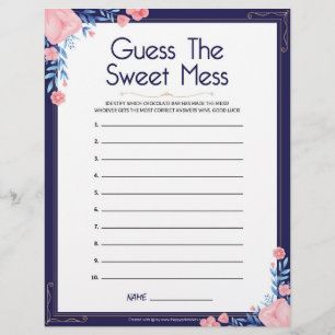 Papel Timbrado Adivinha A Doce Mess [Quadro Floral]