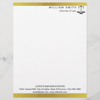 Papel Timbrado Advogado Da Lei Dourada Metal Legal Scale Advogado