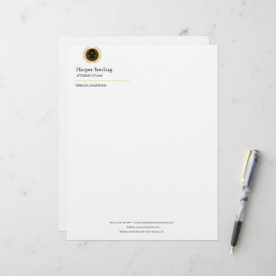 Papel Timbrado Advogado preto e dourado elegante