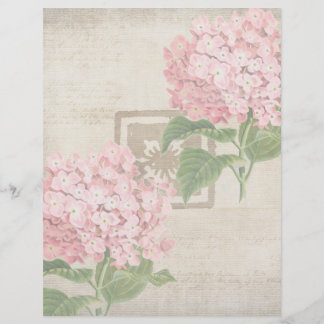 Papel Timbrado Agrupamentos de Hortênsias Rosa II