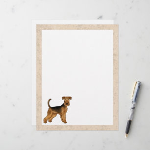 Papel Timbrado Airedale Terrier Cachorro Cartoon Fofo Bingley Ter