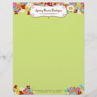 Papel Timbrado Alface Personalizada das Flores de primavera Whims