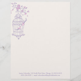 Papel Timbrado Alface rosada roxa