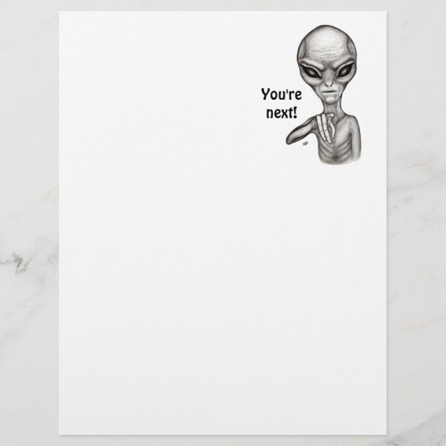 Papel Timbrado Alienígena ruim, você é a próxima! (Frente)