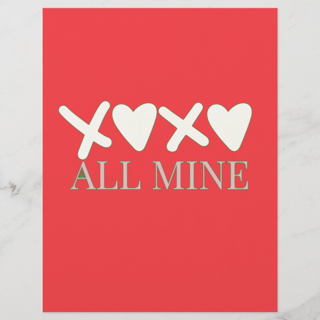 Papel Timbrado ALL MINE XOXO Valentine Shirt - Minimal Love Desig (Frente)