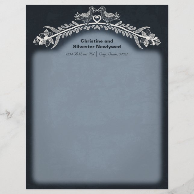 Papel Timbrado Amar Vinhas De Pássaros, (Frente)