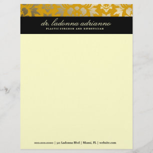 Papel Timbrado amarelo do ouro do damasco 311-Ladonna