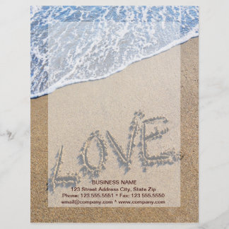 Papel Timbrado Amor na areia escrita Letterhead