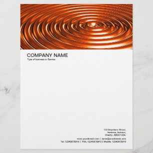 Papel Timbrado Anéis Concêntricos - Cromado Laranja