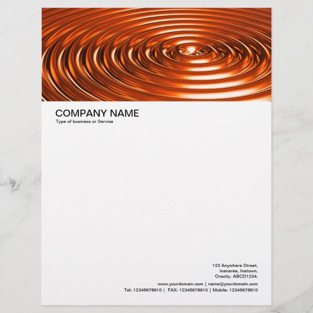 Papel Timbrado Anéis Concêntricos - Cromado Laranja (Frente)