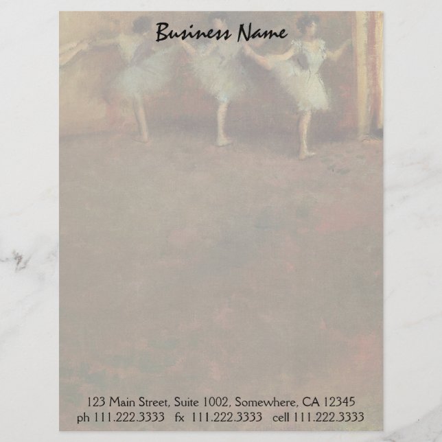 Papel Timbrado Antes do balé por Edgar Degas, belas artes do (Frente)