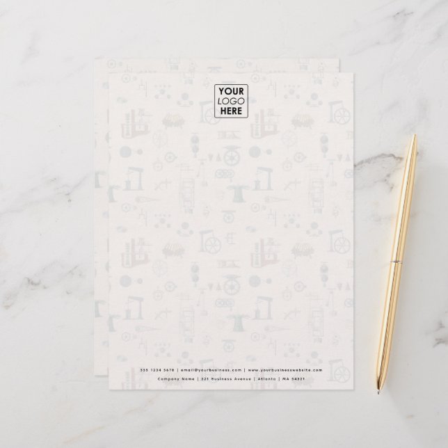 Papel Timbrado Antiguamente Mecânico de Engenharia Personalizado  (Frente/Verso In Situ)