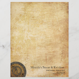 Papel Timbrado Antiguidade M do monograma de Steampunk