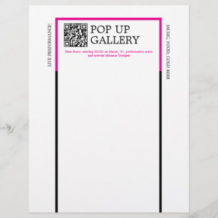 Papel Timbrado Anúncio de Galeria Pop Up
