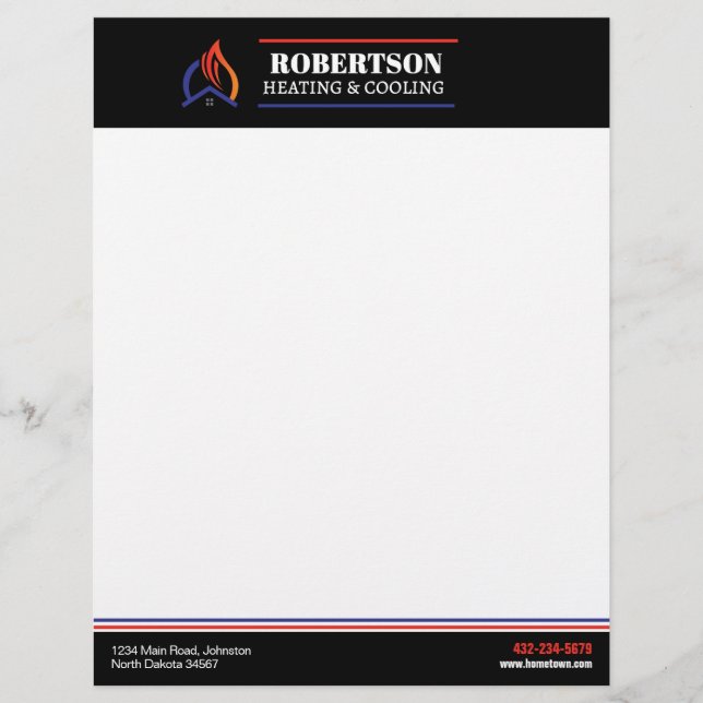 Papel Timbrado Aquecimento e Arrefecimento HVAC (Frente)