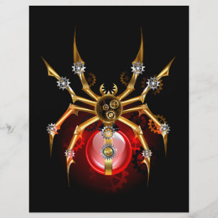 Papel Timbrado Aranha steampunk em preto
