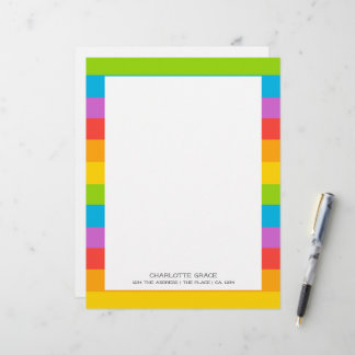 Papel Timbrado Arco Colorido Brilhante Personalizado