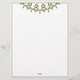 Papel Timbrado Art Deco - folhas de aquarela