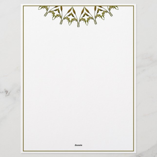 Papel Timbrado Art Deco - folhas de aquarela (Verso)