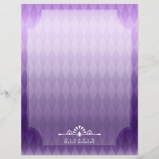 Papel Timbrado Art Deco Luxury Roxo (Frente)