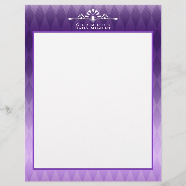 Papel Timbrado Art Deco Luxury Roxo (Frente)