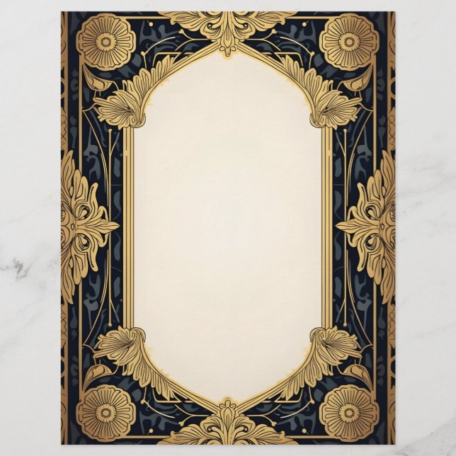 Papel Timbrado Art Deco Ornamentado Frame (Frente)